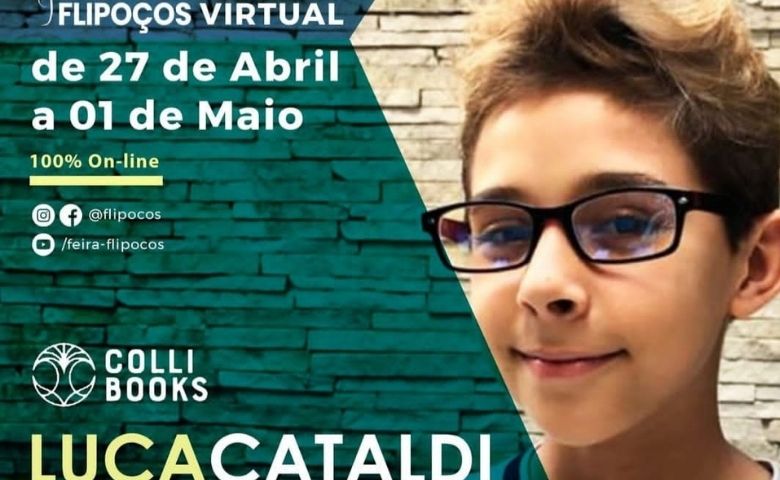 Luca Cataldi lança livro “Meu Diário Mitológico” no Flipoços